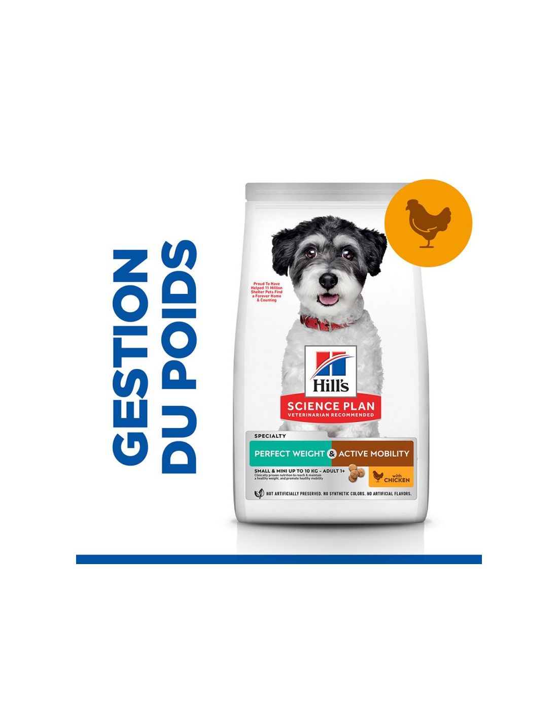 CROQUETTE HILL S Adult Perf.W Small&Mini croquettes petit chien poulet